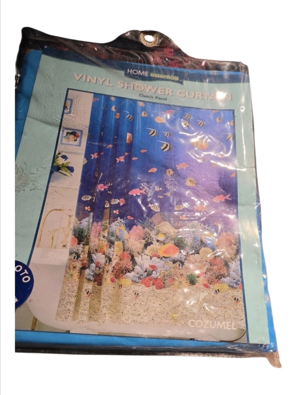 Home Essentials Ocean Reef Vinyl Shower Curtain in Blue and Multicolor - Picture 3 of 5